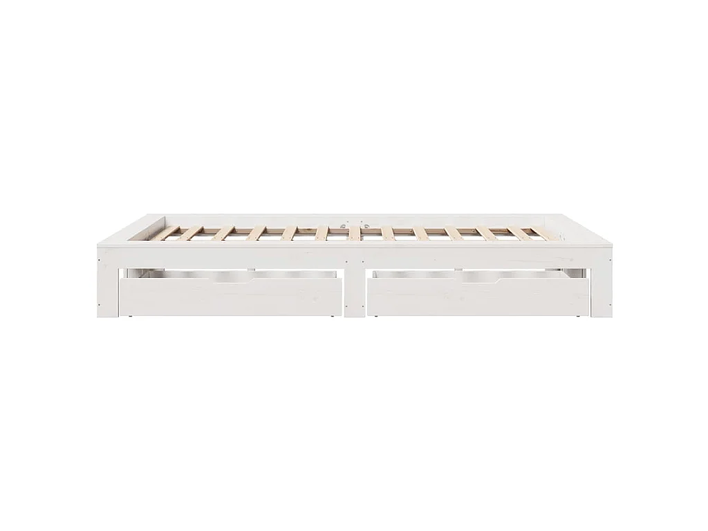 Cama sem colchão 135x190 cm madeira de pinho maciça branco