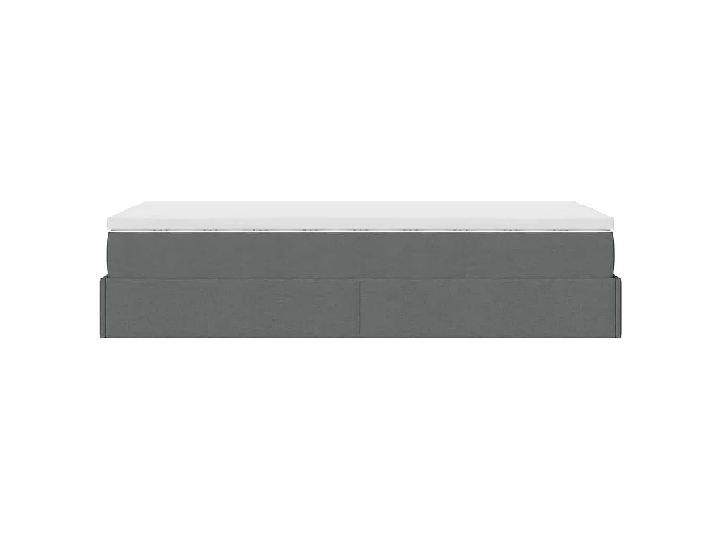 Estrutura cama otomana colchão 80x200 cm tecido cinzento escuro
