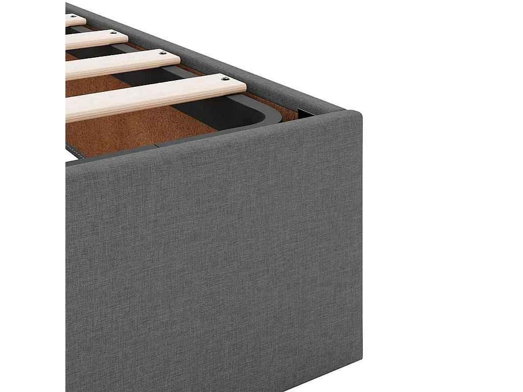 Estrutura cama otomana colchão 80x200 cm tecido cinzento escuro