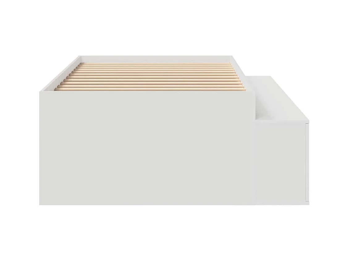 Cadre de lit avec rangement Blanc 75 x 190 cm Bois d'ingénierie