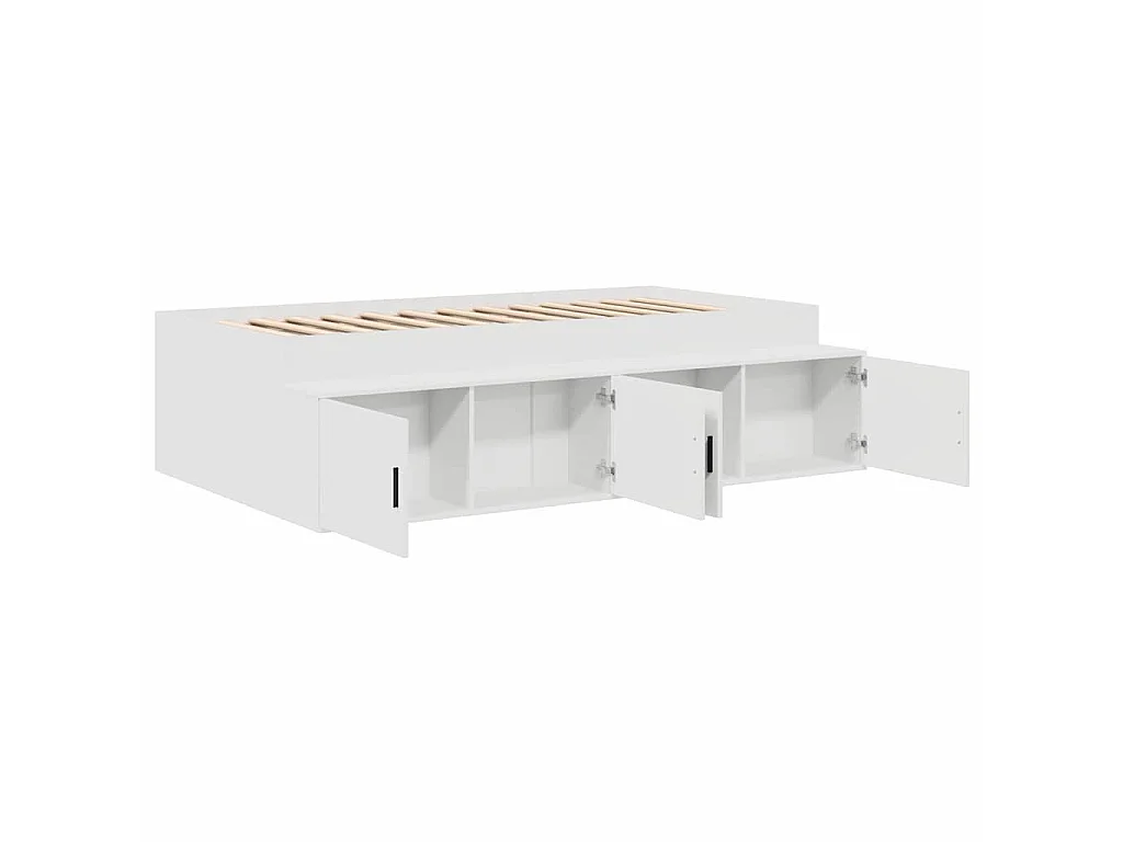 Cadre de lit avec tiroir Blanc 70 x 190 cm Bois d'ingénierie