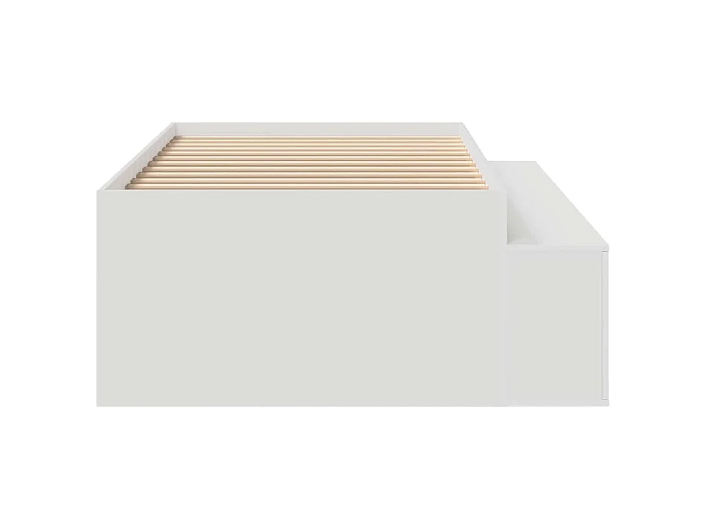 Cadre de lit avec tiroir Blanc 70 x 190 cm Bois d'ingénierie