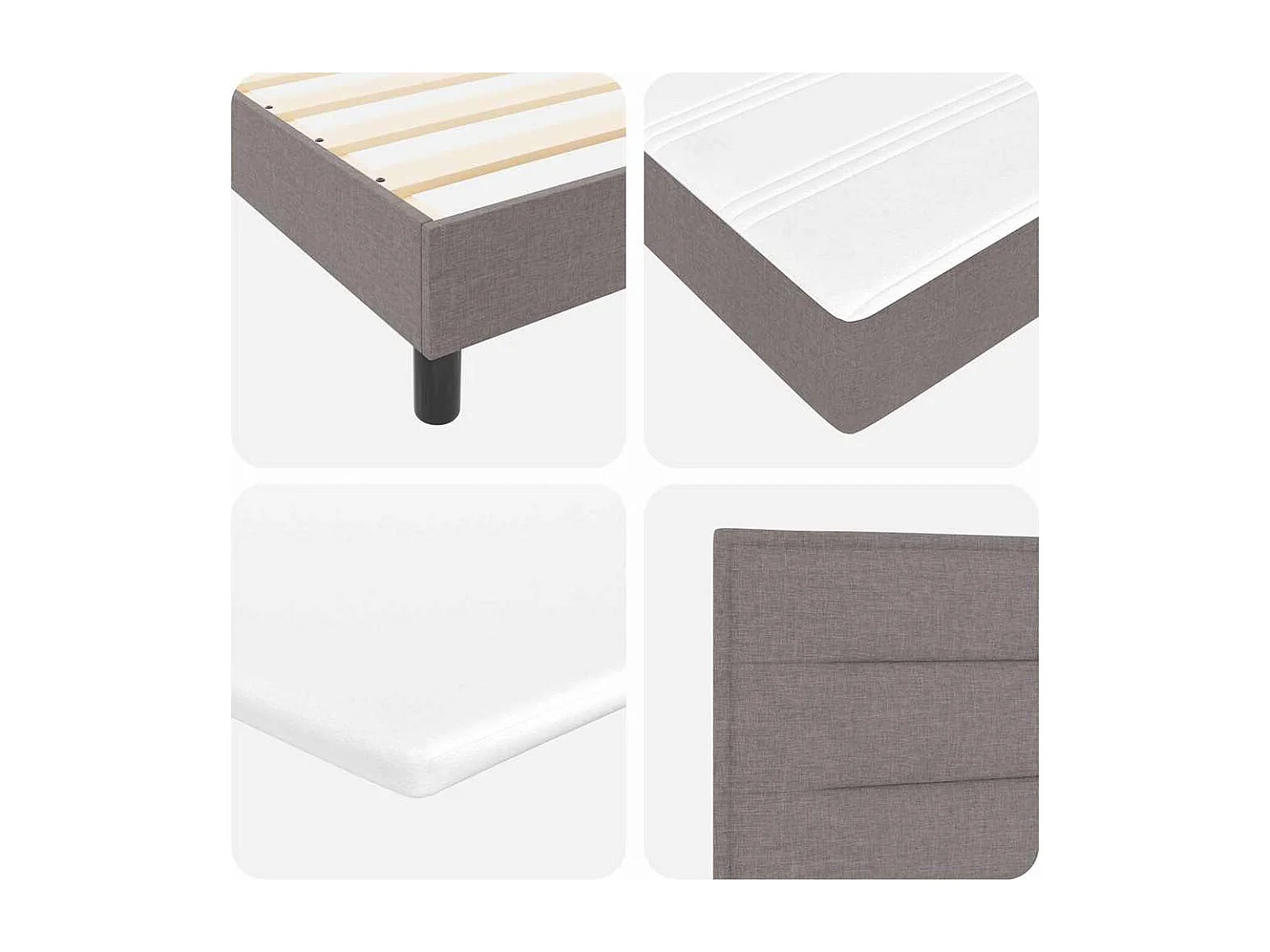 Cama box spring com colchão Cinzento-acastanhado 80 x 200 cm