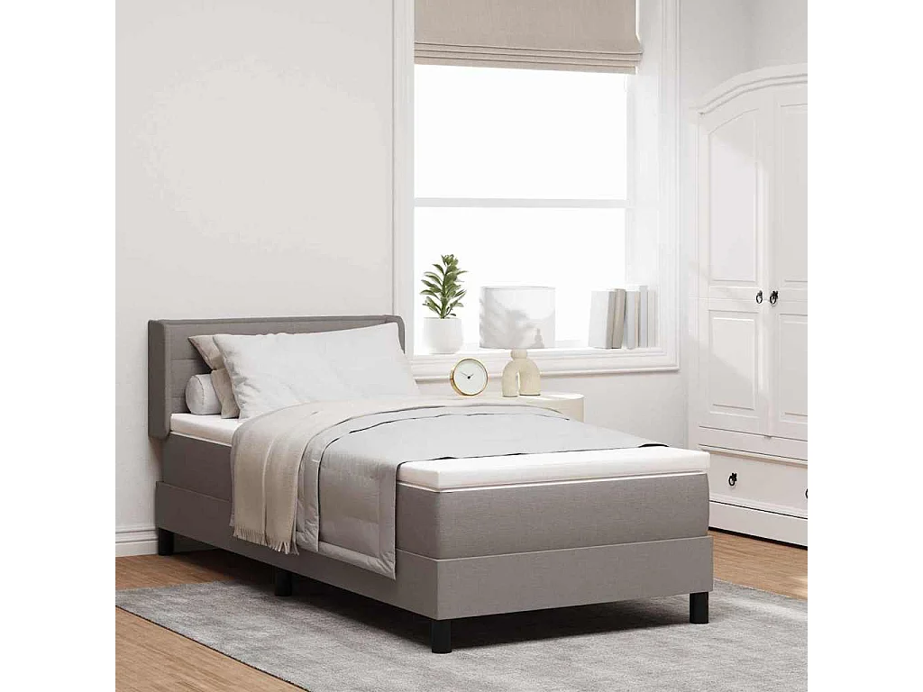 Boxspringbett mit Kopfteil Taupe 200 x 80 cm Stoff