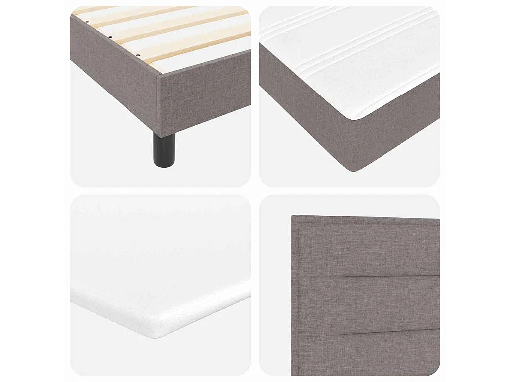 Boxspringbett mit Kopfteil Taupe 200 x 80 cm Stoff