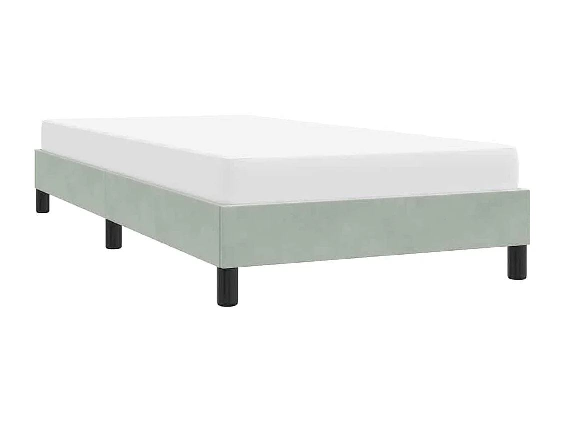 Cadre de lit sans matelas gris clair 80x210 cm velours