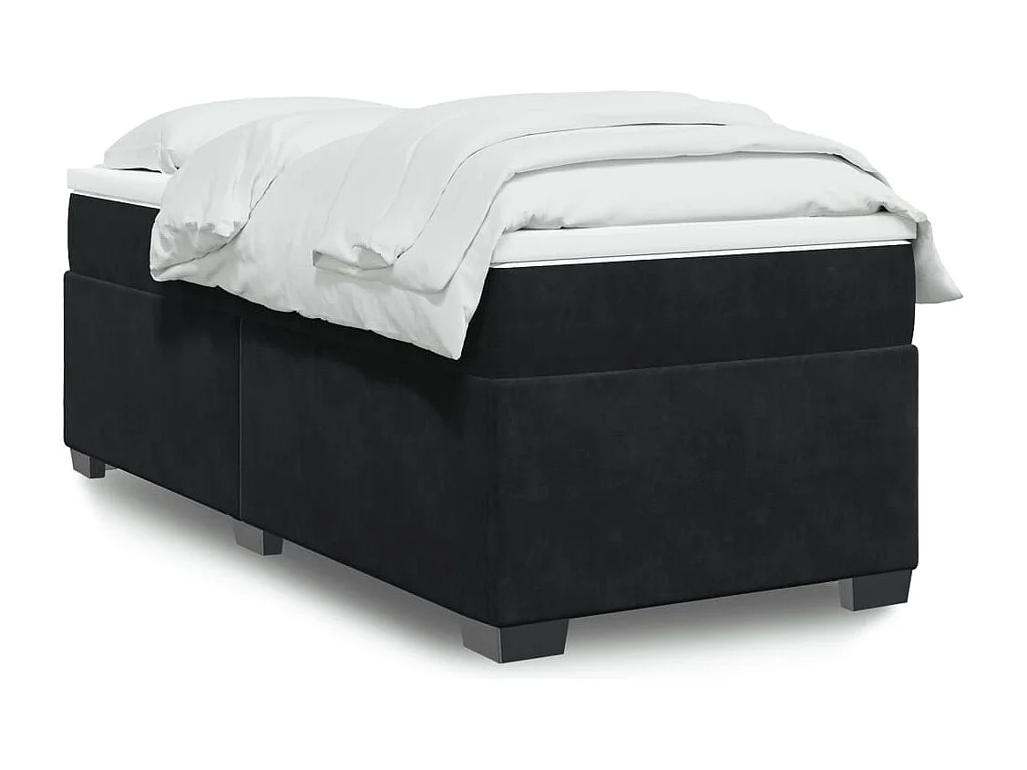 Boxspring met matras fluweel zwart 80x200 cm