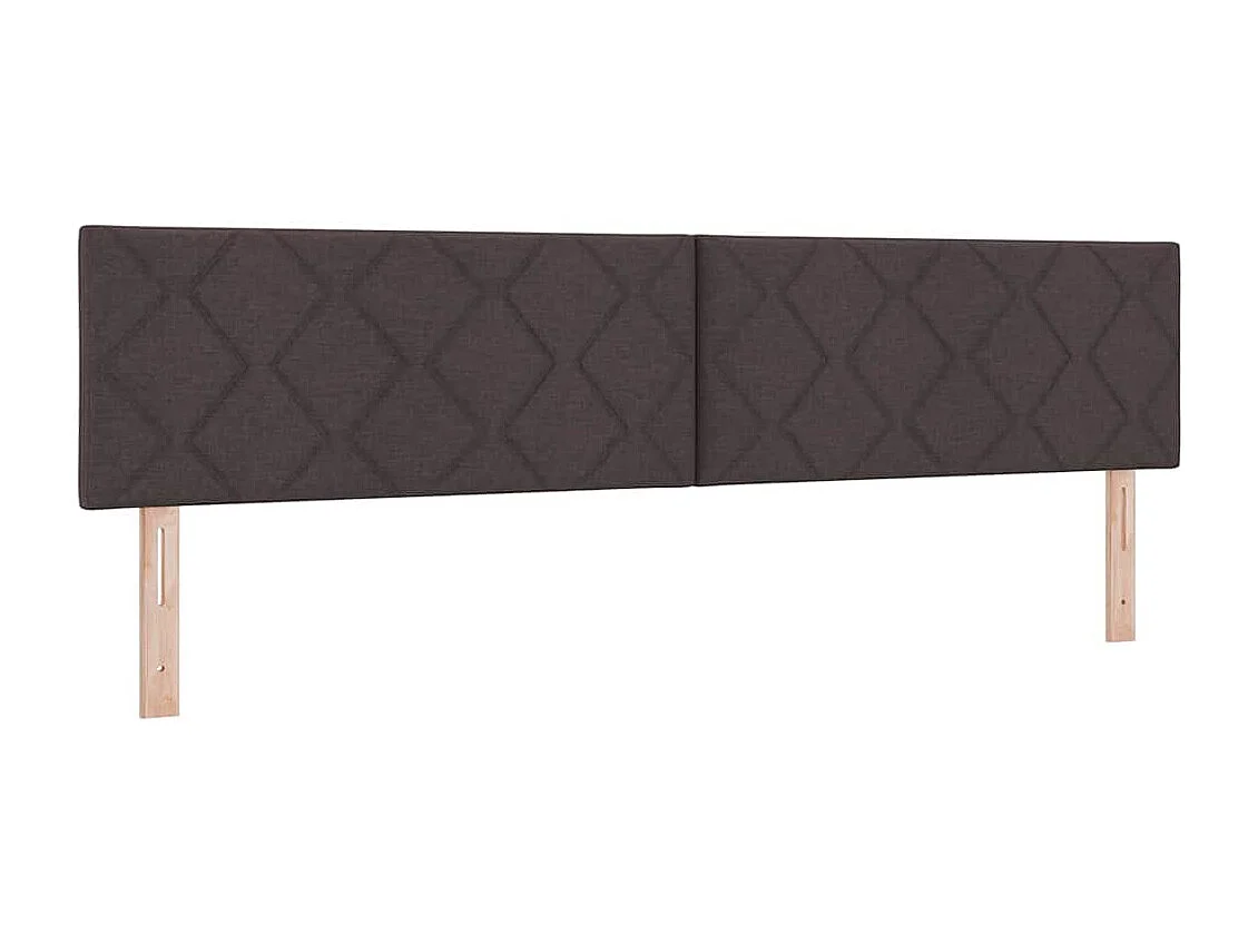 Letto a molle con cuscino Marrone Scuro 200 x 200 cm Tessuto