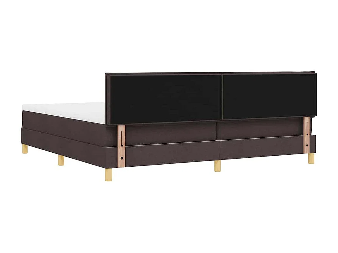 Letto a molle con cuscino Marrone Scuro 200 x 200 cm Tessuto