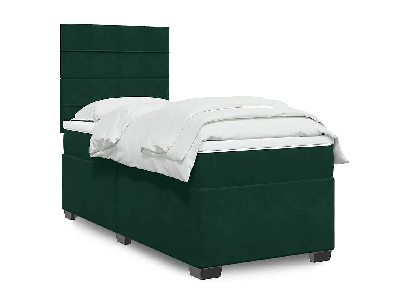 Boxspring met matras fluweel donkergroen 80x200 cm