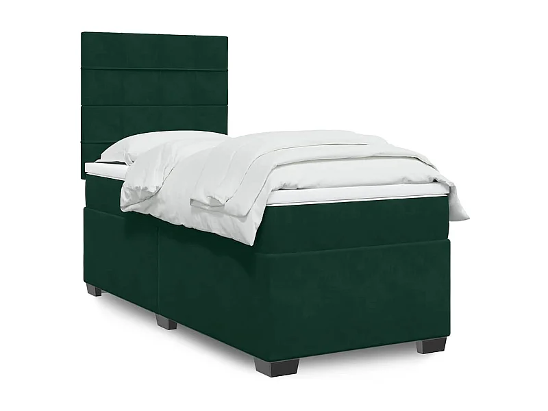Sommier à lattes de lit et matelas Vert foncé 80x200 cm Velours
