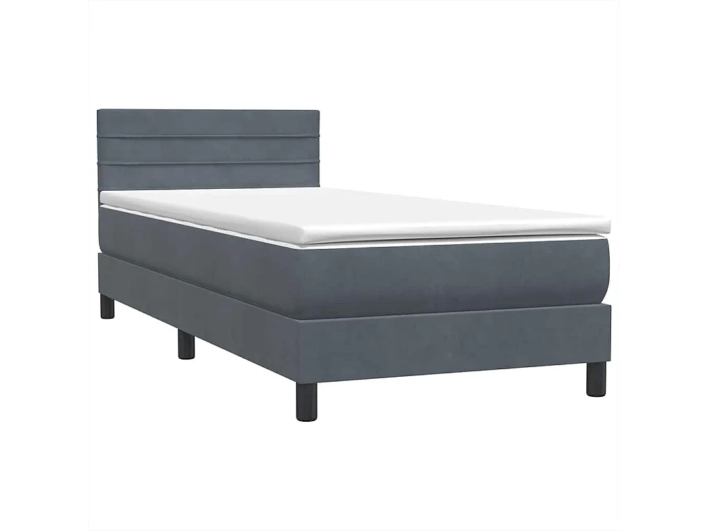 Boxspring met matras en LED fluweel donkergrijs 80x210 cm