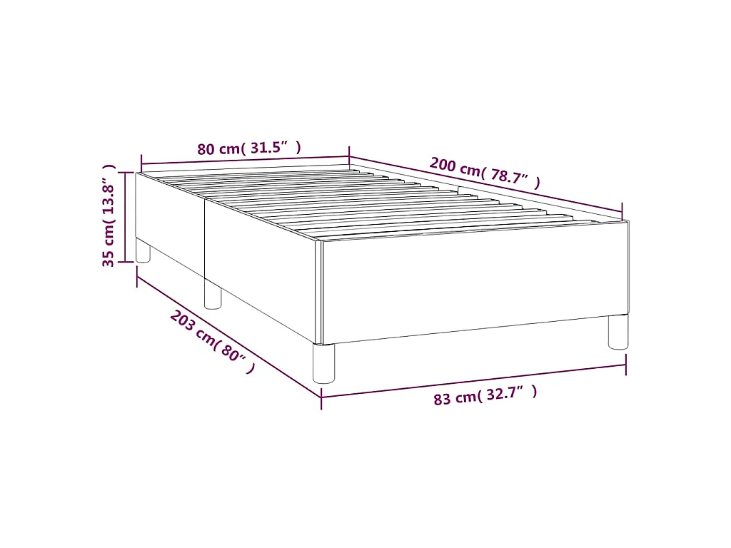 Giroletto senza Materasso Crema 80x200 cm in Tessuto