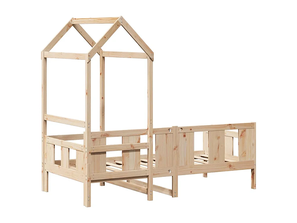 Sofá-cama com telhado 80x200 cm madeira de pinho maciça