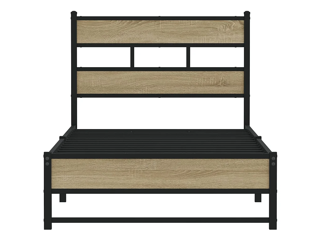 Cadre de lit en métal sans matelas chêne sonoma 80x200 cm