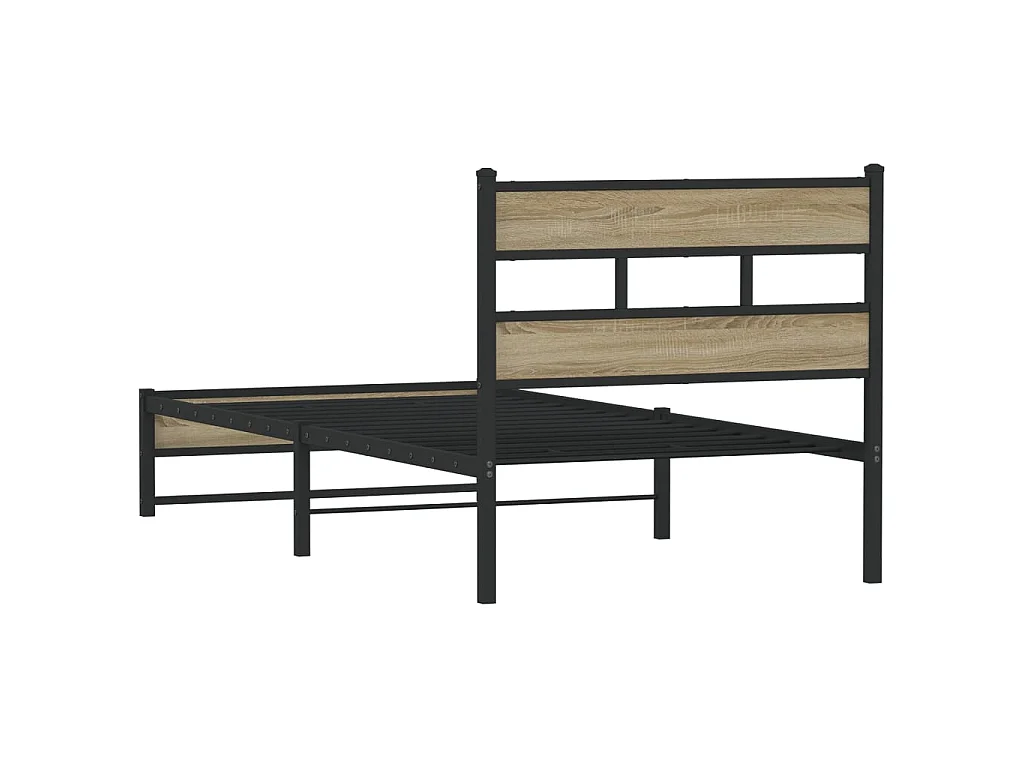 Cadre de lit en métal sans matelas chêne sonoma 80x200 cm