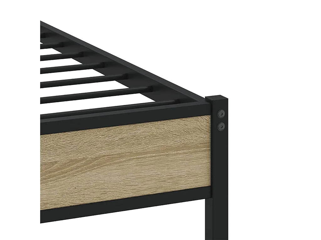 Cadre de lit en métal sans matelas chêne sonoma 80x200 cm