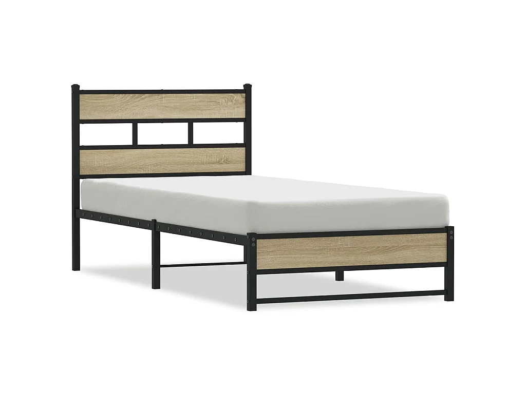 Cadre de lit en métal sans matelas chêne sonoma 80x200 cm