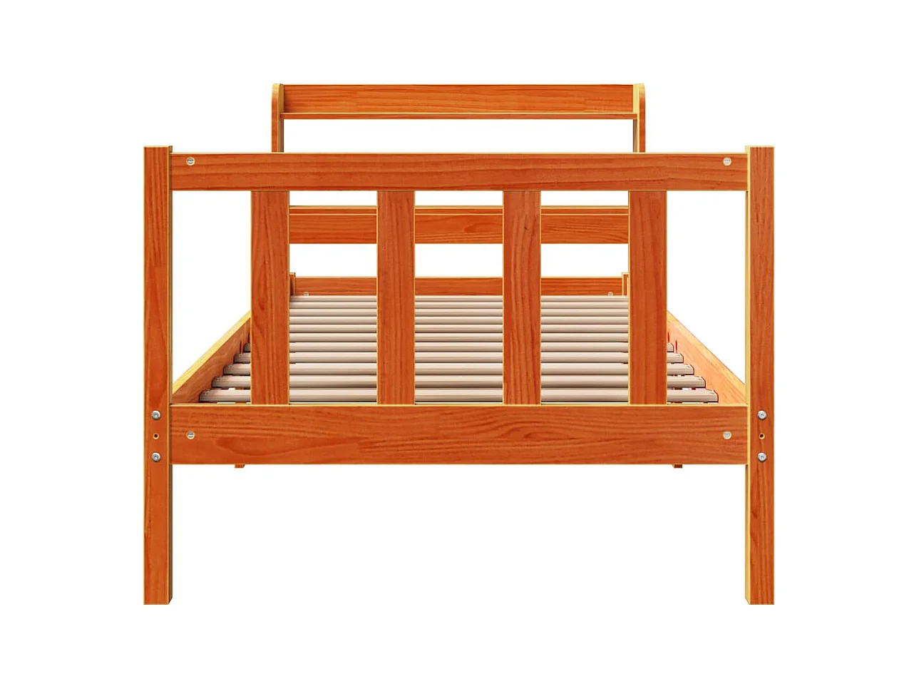 Bettgestell mit Kopfteil ohne Matratze Wachsbraun 75x190 cm