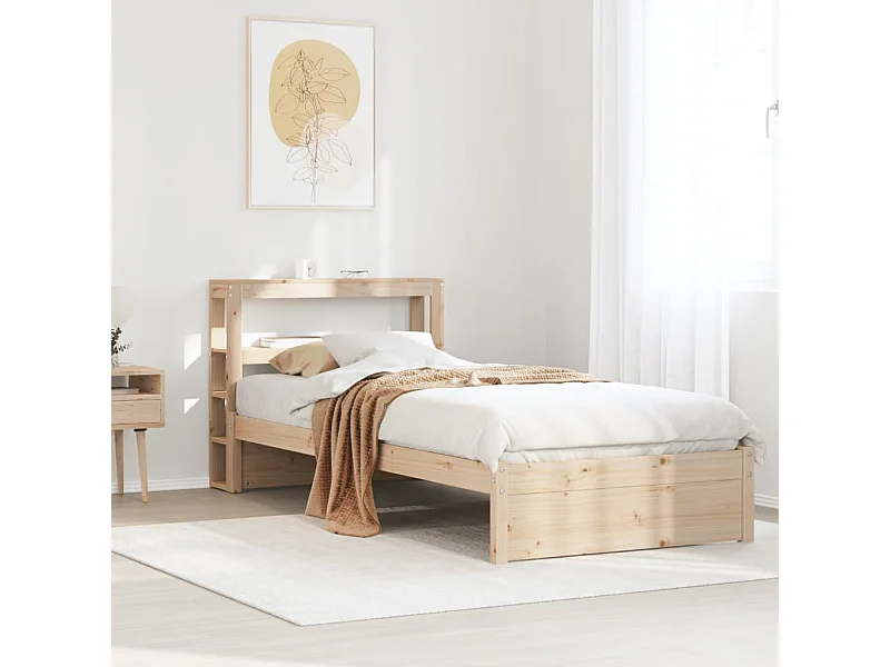 Bedframe met hoofdbord massief grenenhout 75x190 cm