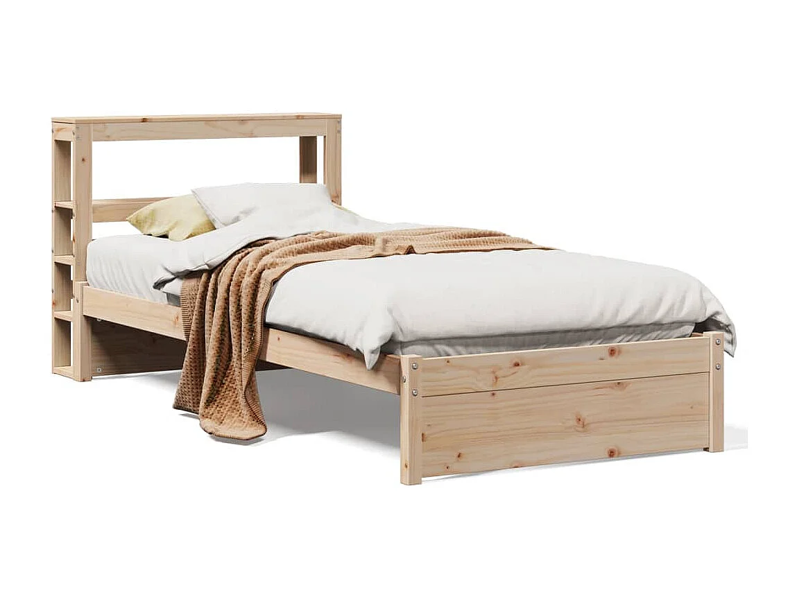 Cadre de lit avec tête de lit sans matelas 75x190 cm