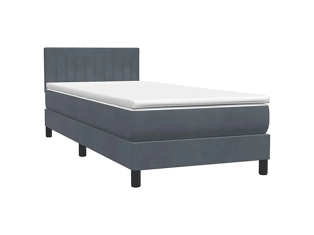 Boxspringbett mit Matratze Dunkelgrau 80x210 cm Samt
