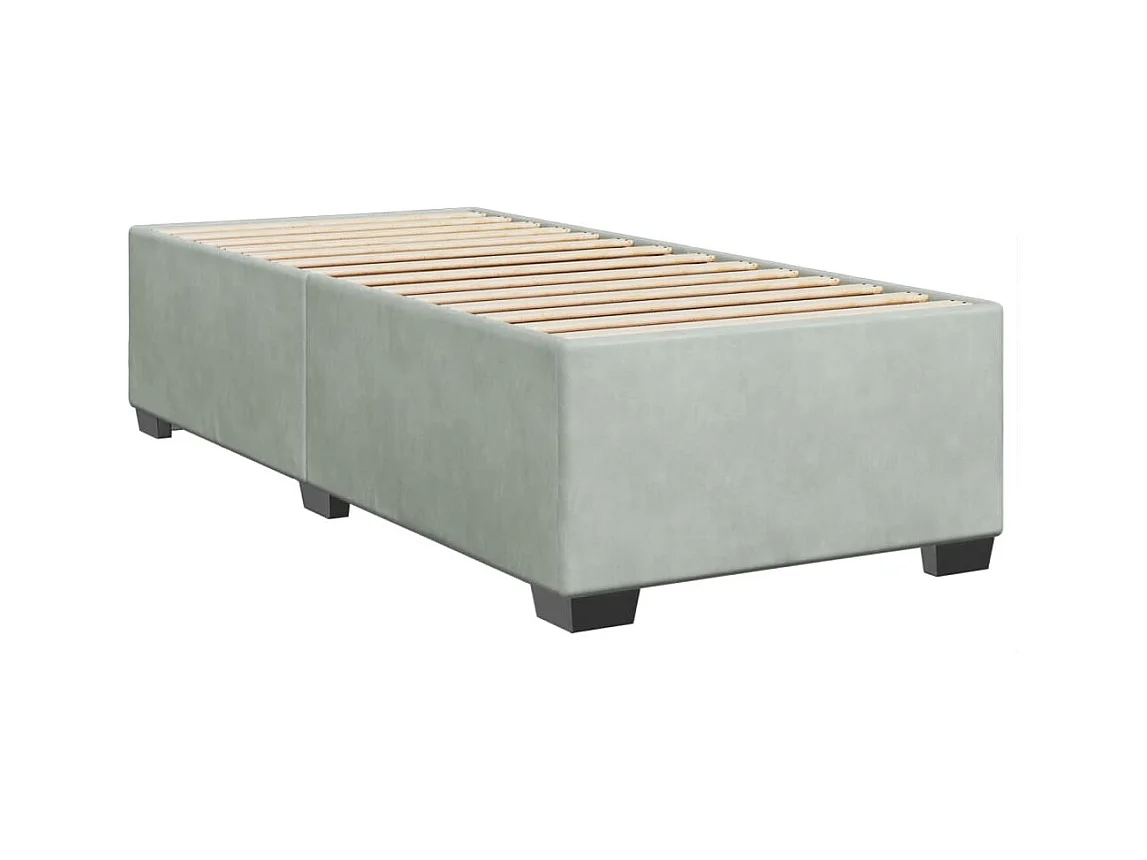 Sommier à lattes de lit et matelas Gris clair 80x200 cm Velours