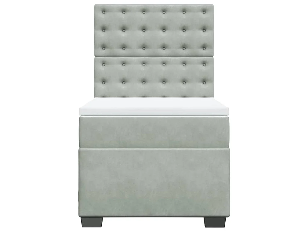 Boxspring met matras fluweel lichtgrijs 80x200 cm