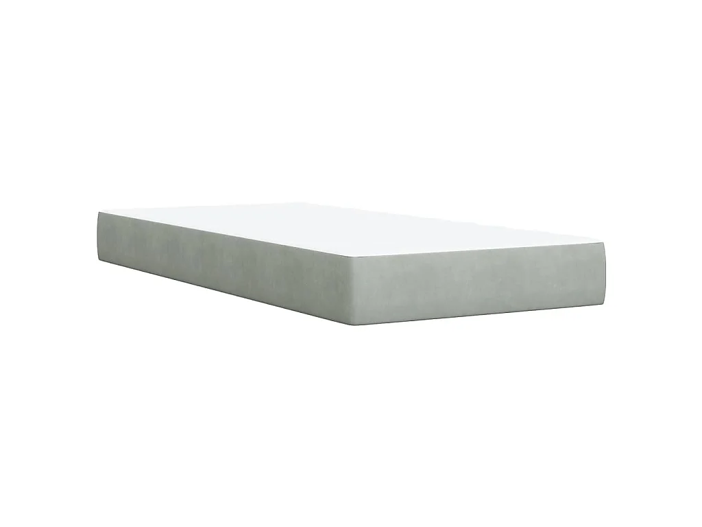 Boxspring met matras fluweel lichtgrijs 80x200 cm