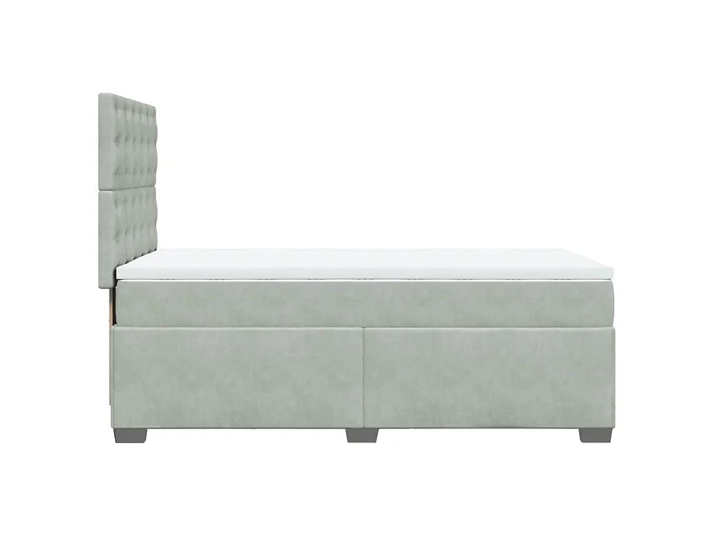 Boxspring met matras fluweel lichtgrijs 80x200 cm