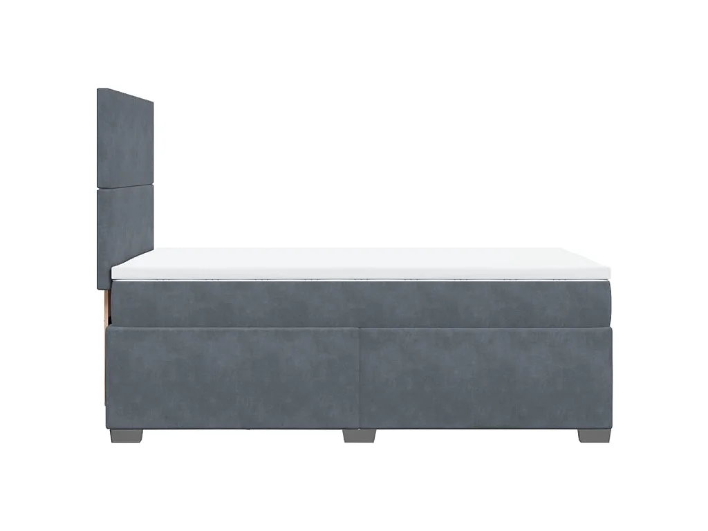 Sommier à lattes de lit et matelas Gris foncé 80x200 cm Velours
