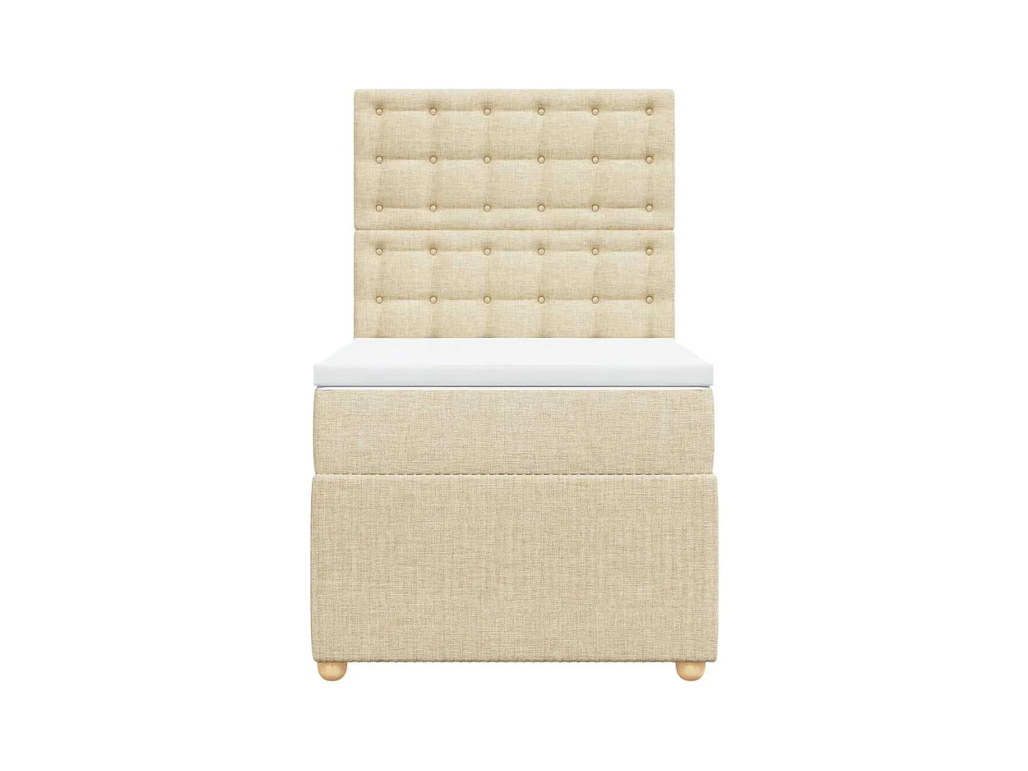 Cama com molas/colchão 80x200 cm tecido cor crème