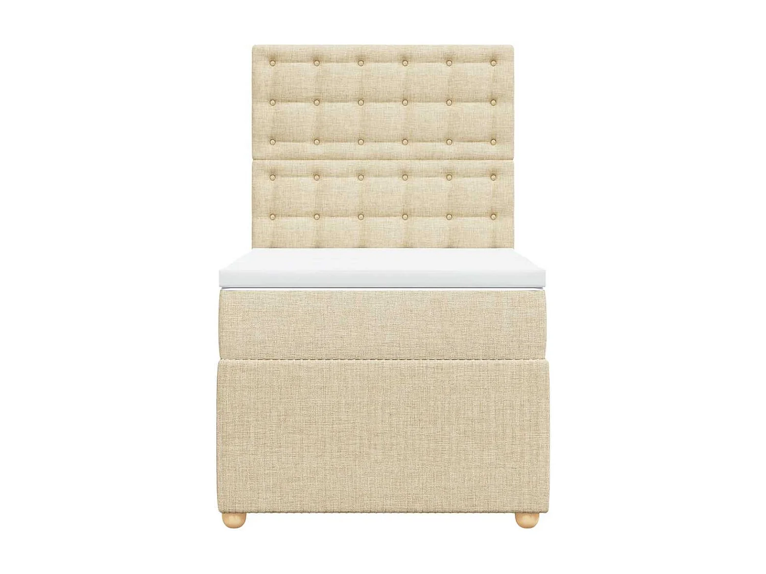 Boxspring met matras stof crèmekleurig 80x200 cm