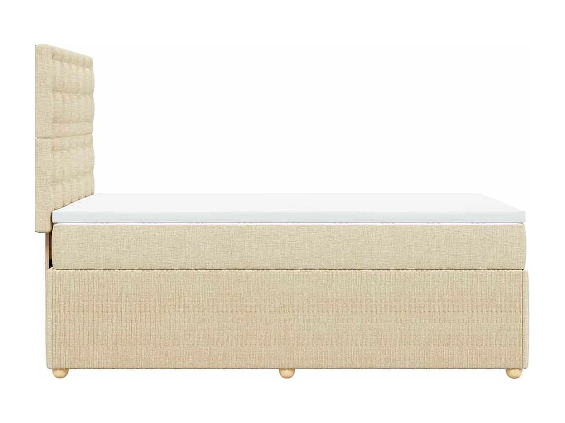 Giroletto a Molle con Materasso Crema 80x200 cm inTessuto