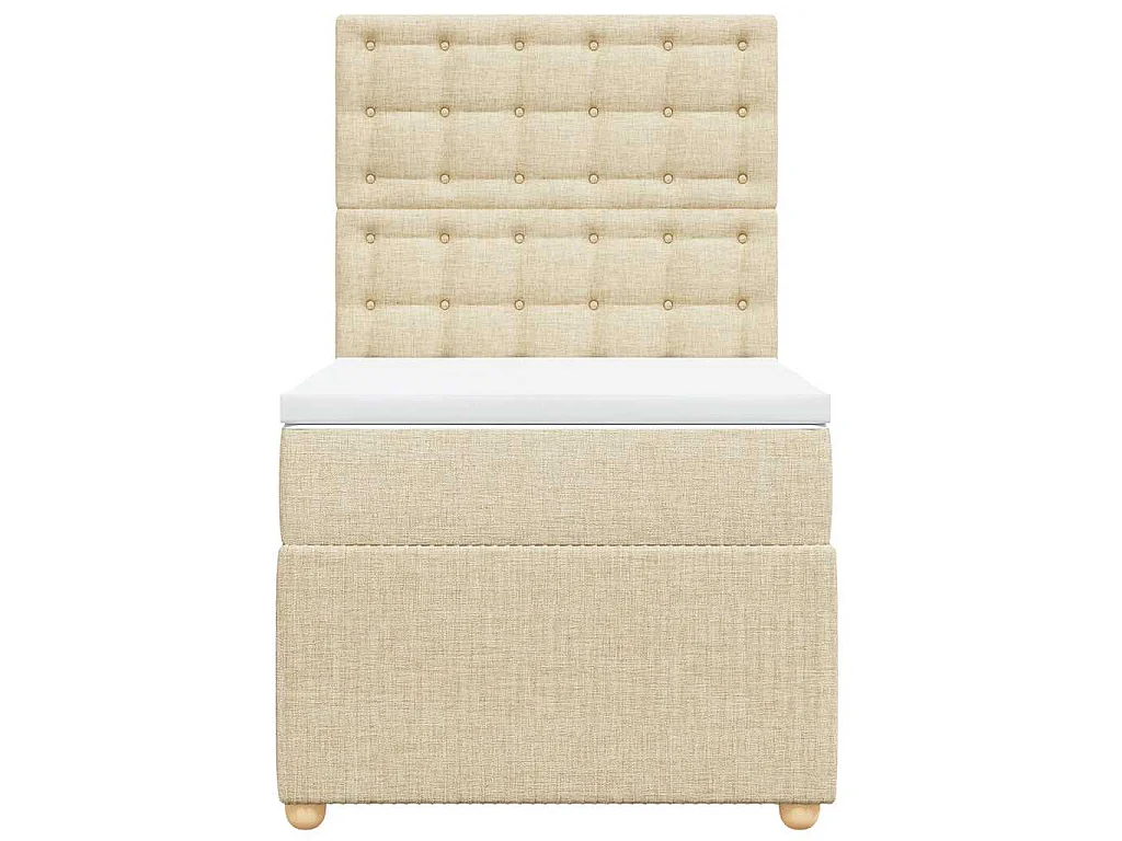 Boxspring met matras stof crèmekleurig 80x200 cm
