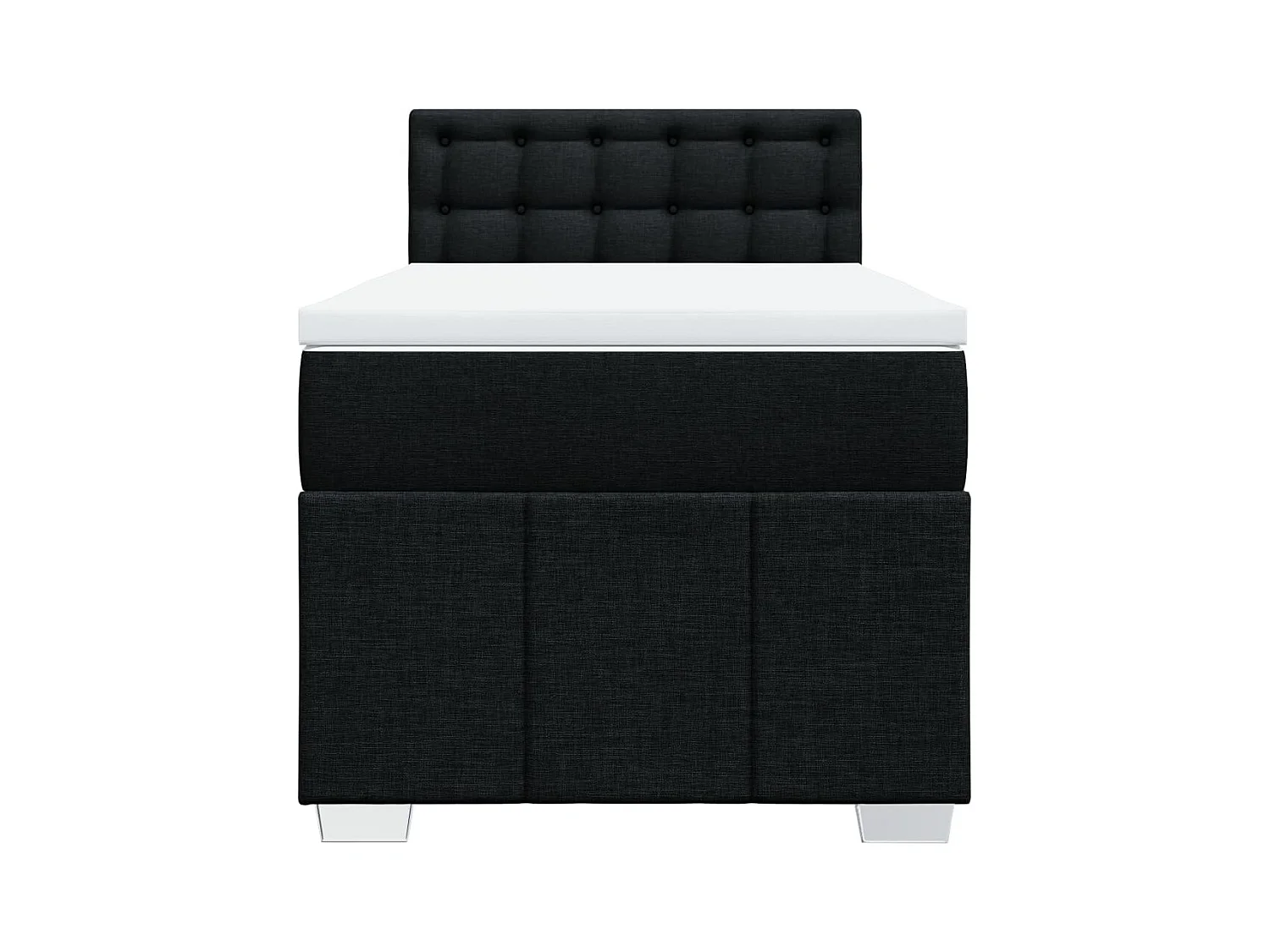 Boxspringbett mit Matratze Schwarz 80x200 cm Stoff