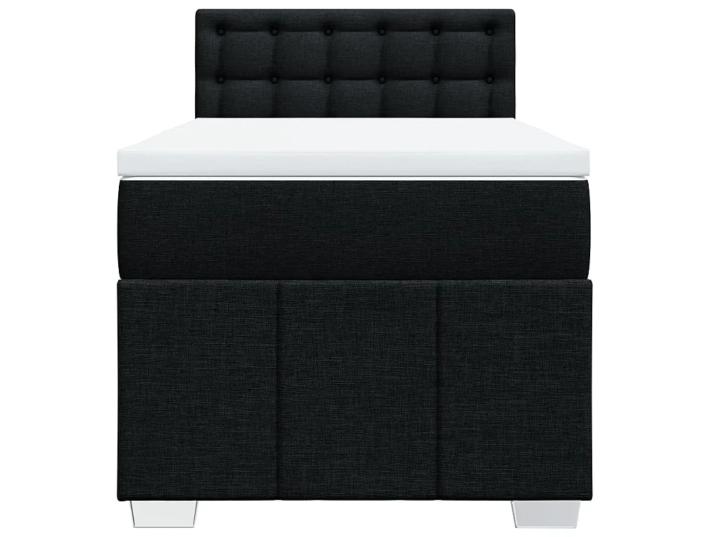 Boxspring met matras stof zwart 80x200 cm