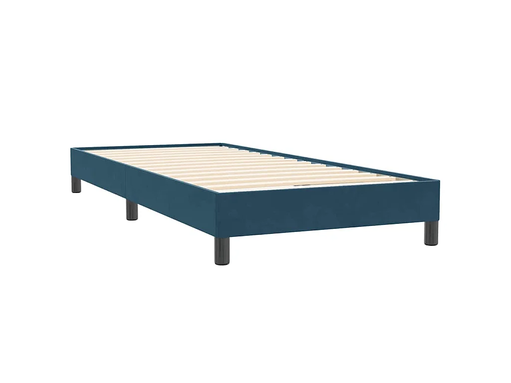 Cama com molas/colchão 80x220 cm veludo azul-escuro