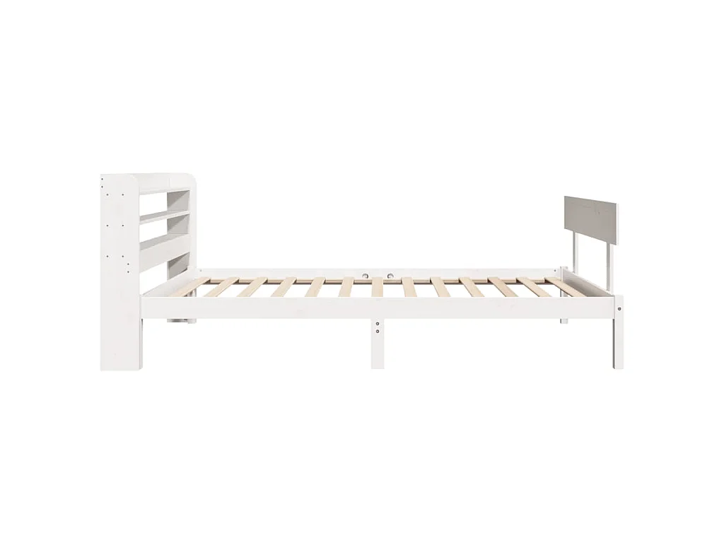 Bedframe zonder matras massief grenenhout wit 75x190 cm