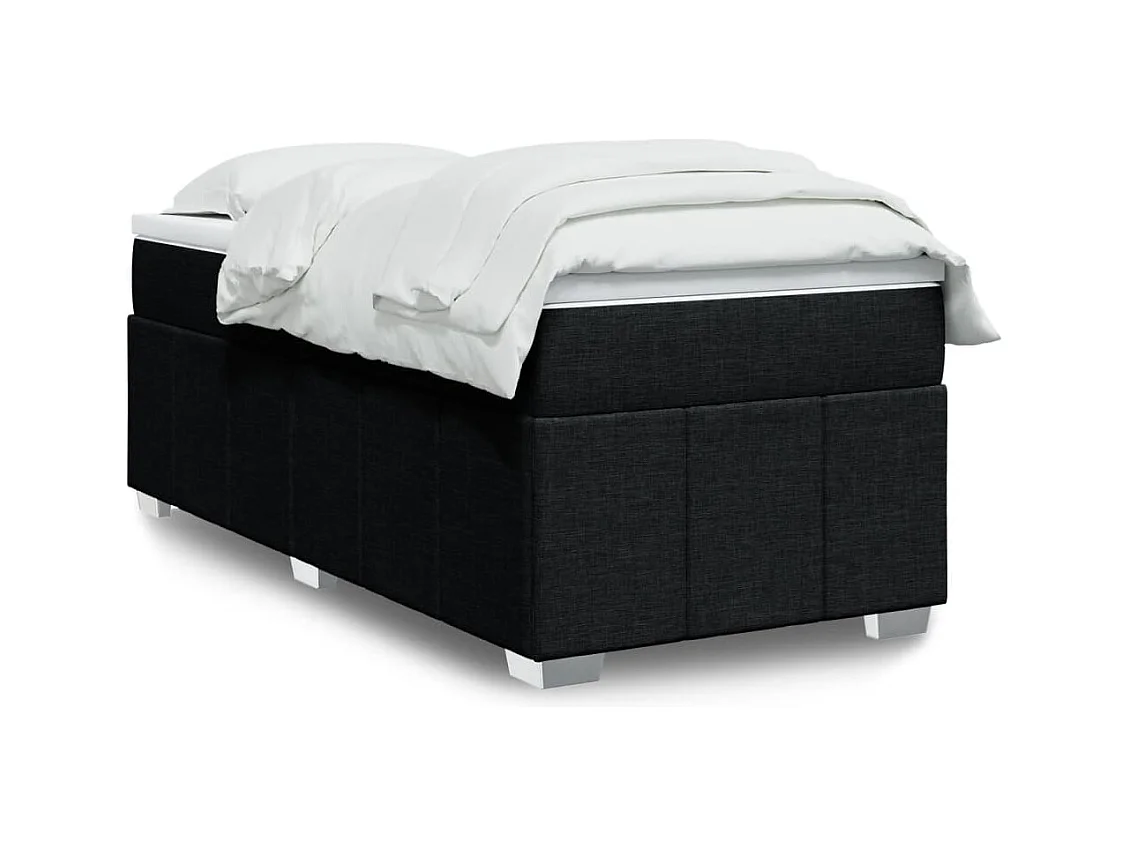 Sommier à lattes de lit et matelas Noir 80x200 cm Tissu
