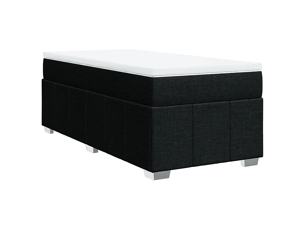 Cama com molas/colchão 80x200 cm tecido preto