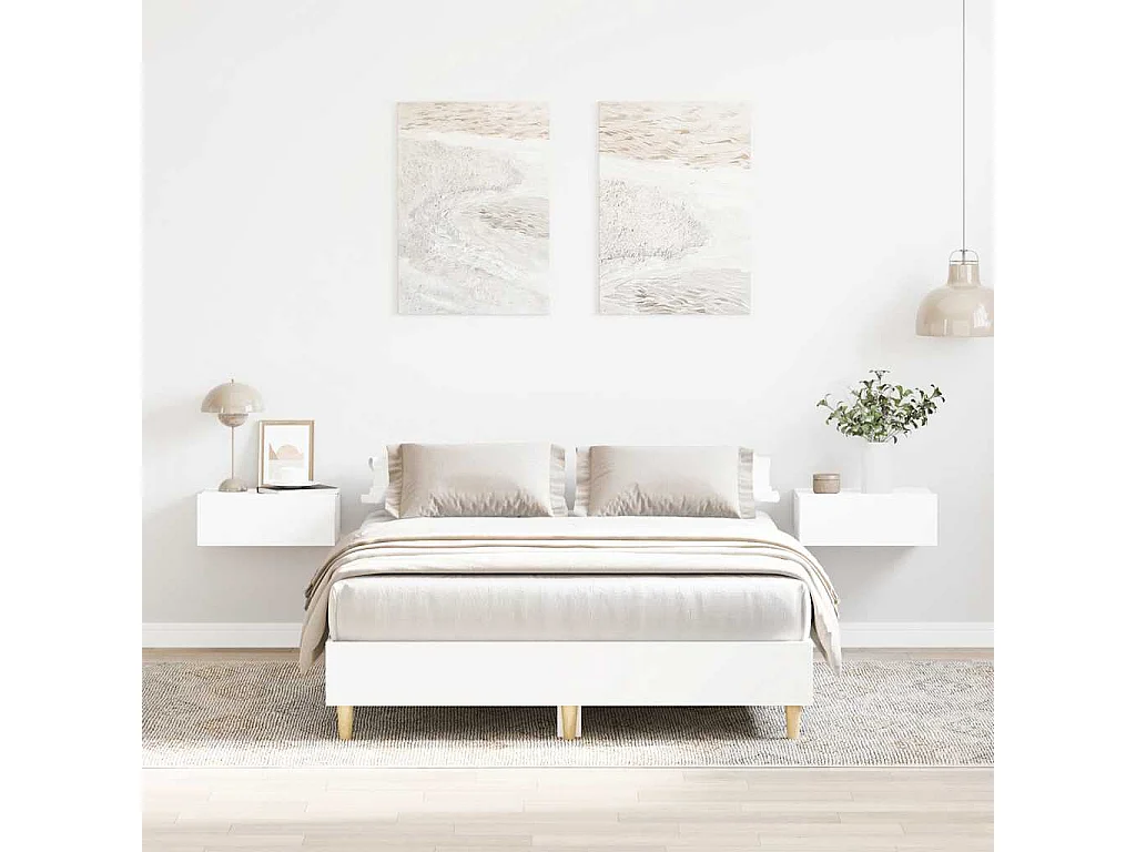 Bedframe zonder matras 135x190 cm spaanplaat wit