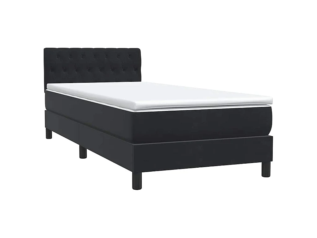Boxspring met matras en LED fluweel zwart 80x220 cm