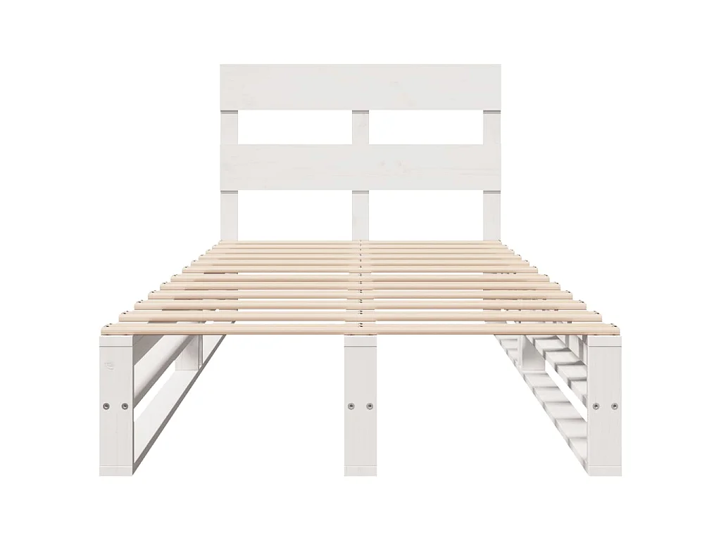 Massivholzbett ohne Matratze Weiß 75x190 cm Kiefernholz