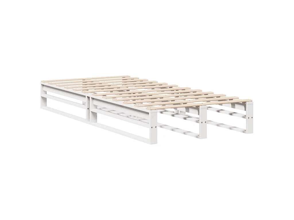 Massivholzbett ohne Matratze Weiß 75x190 cm Kiefernholz