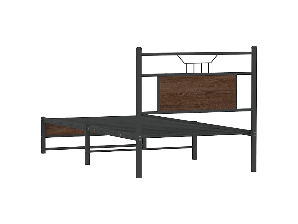 Giroletto senza Materasso Rovere Marrone 80x200cm in Truciolato