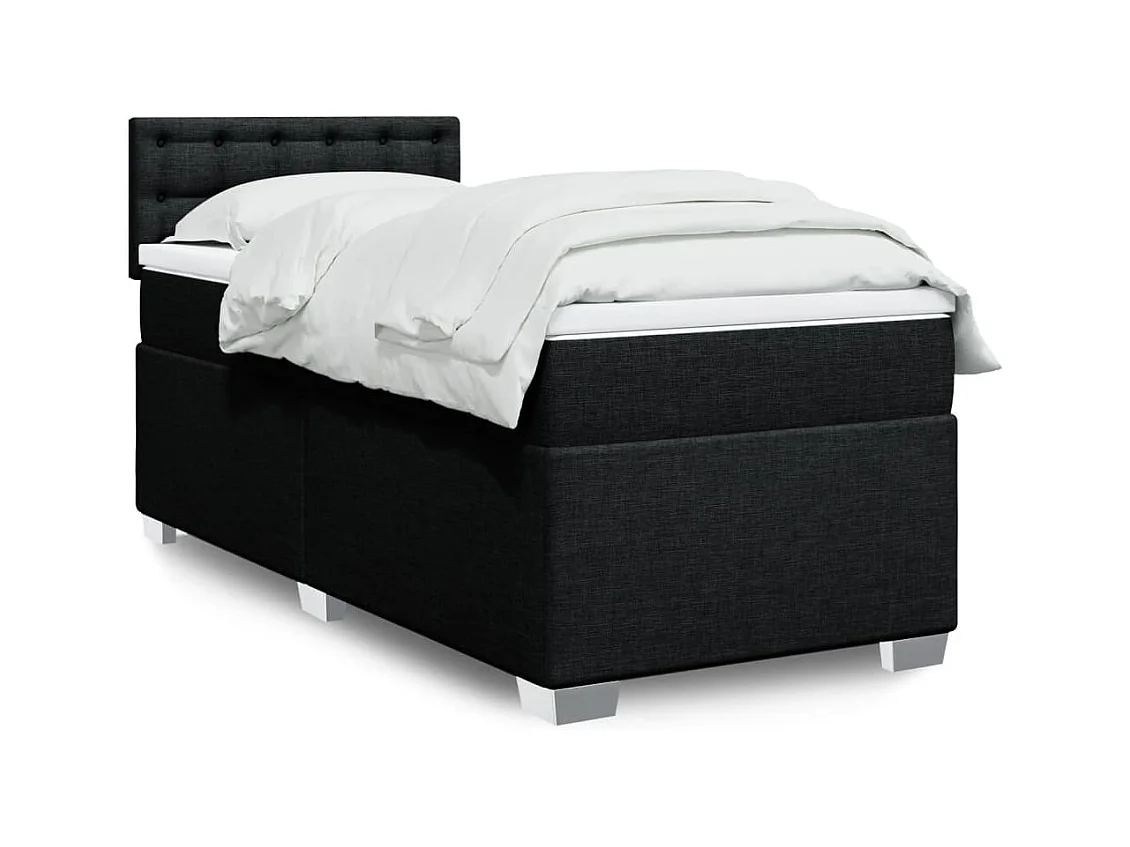 Boxspring met matras stof zwart 80x200 cm