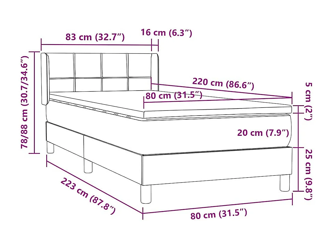 Sommier à lattes de lit et matelas vert foncé 80x220 cm velours