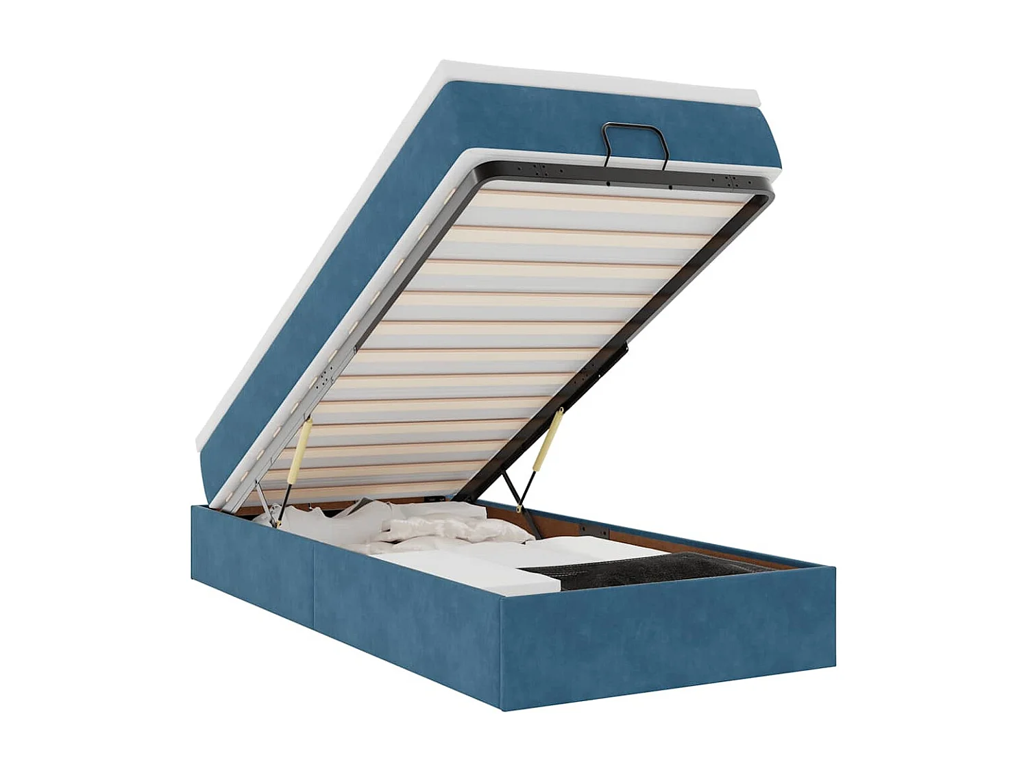 Ottoman bed met matras 80x200cm fluweel donkerblauw