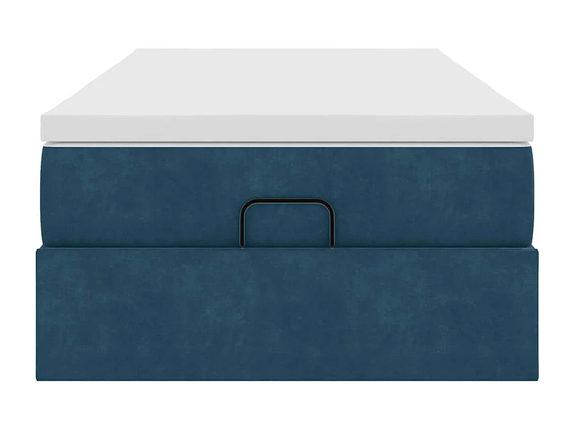 Ottoman-Bett mit Matratze Dunkelblau 80x200 cm Samt